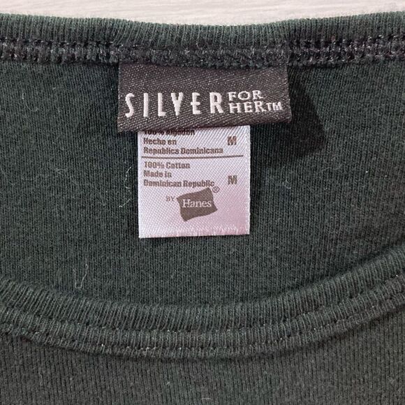 Silver T-Shirt Women’s Medium Black Graphic Tee Funny Coffee Sucks Novelty Top - Picture 5 of 8